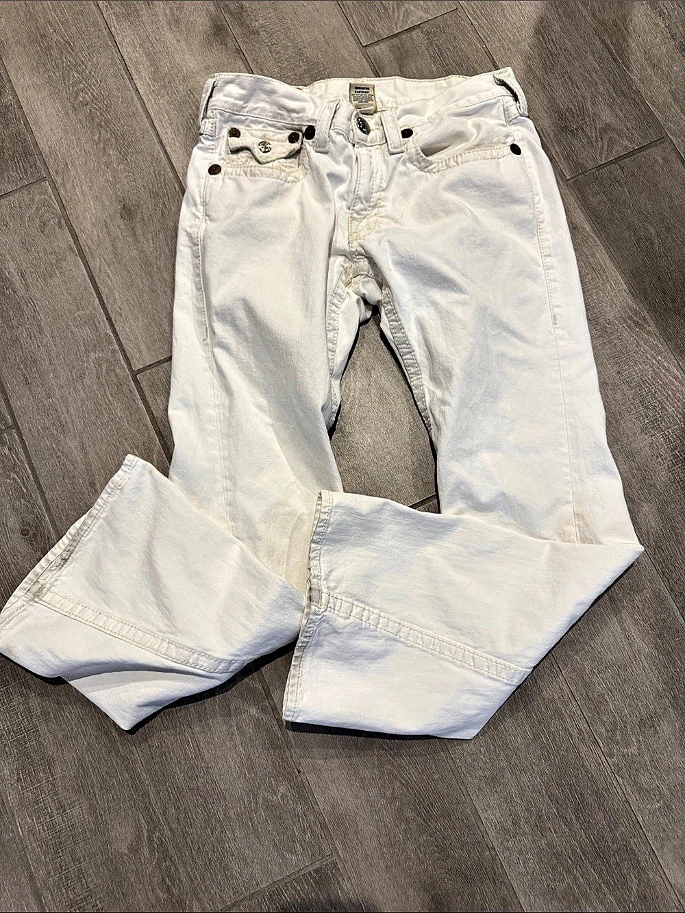 True Religion Joey Big T Flare Jeans White